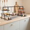 7-Tier Dessert Display Stand with Swing Tray, Rustic Wood and Metal Tiered Serving Platter for Parties & Weddings